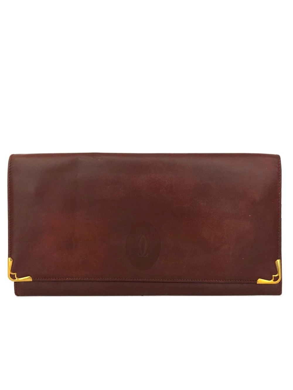 Vintage Cartier Paris Must de Cartier Burgundy Leather Long Bifold Clutch👝